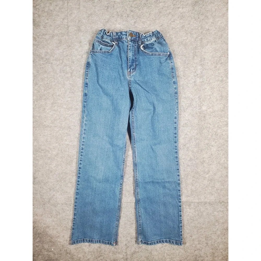 Carhartt Jeans Youth Boys 14 Straight Leg Elastic Waist Farm Outdoors Blue